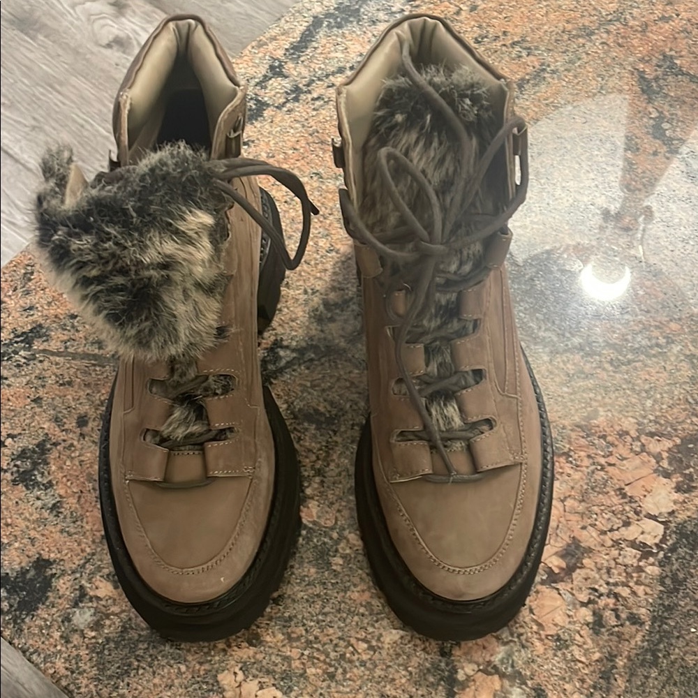 Women's Tan Fur-Lined Boots